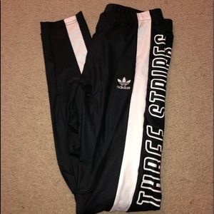 adidas black three stripe rare leggings